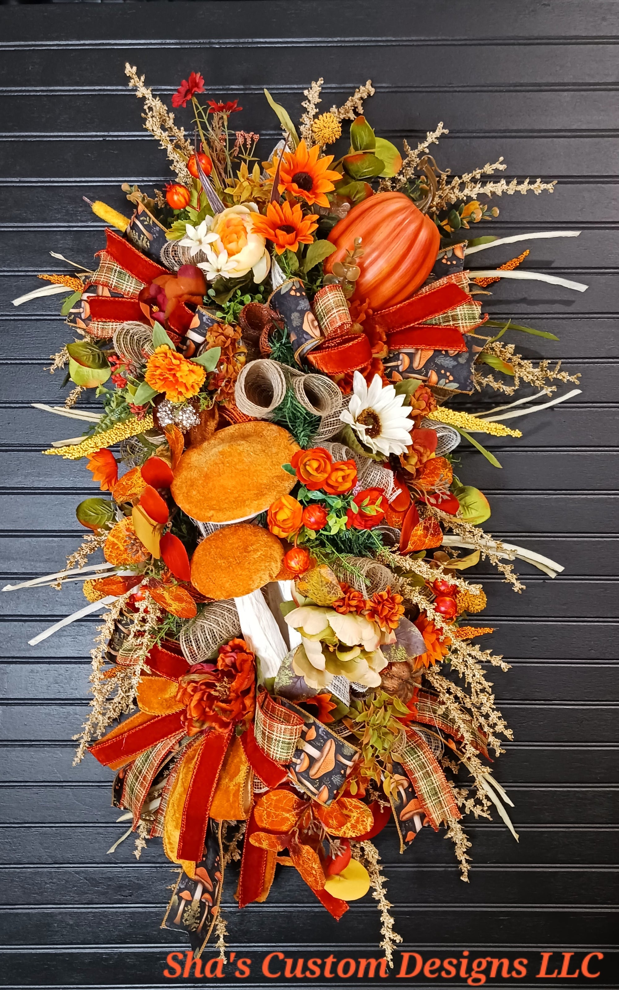 Mushroom Swag: Mushroom/Pumpkin Fall Swag