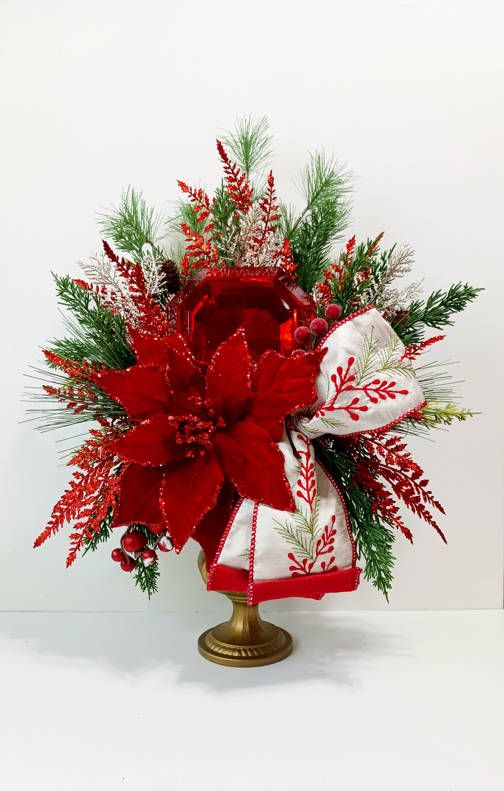 Red Jewel Poinsettia Centerpiece