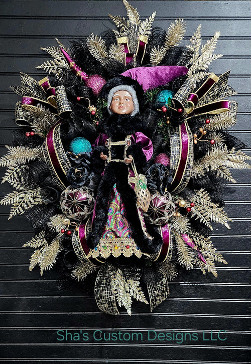 Amethyst Claus: Mrs. Christmas Claus-jewel-toned Wreath