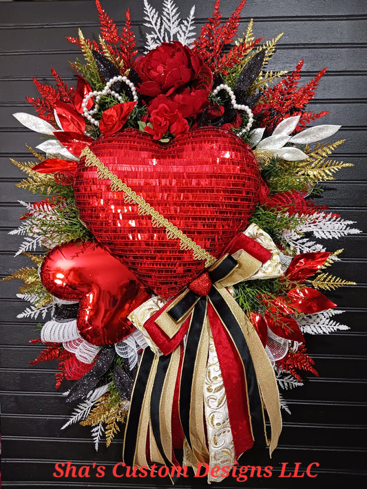 Heart of Hearts and Roses Wreath