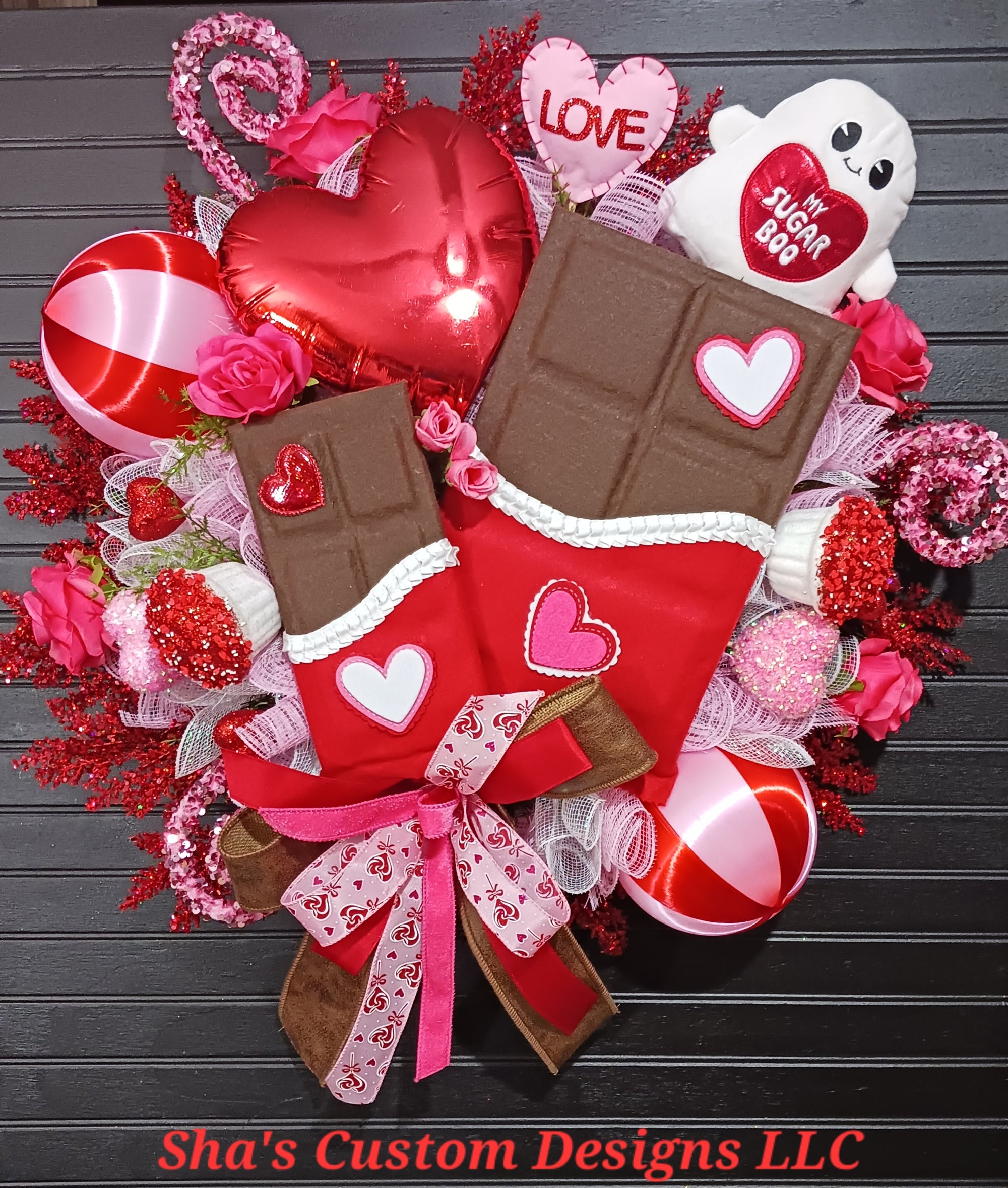 Valentine's Chocolate Bar Wreath