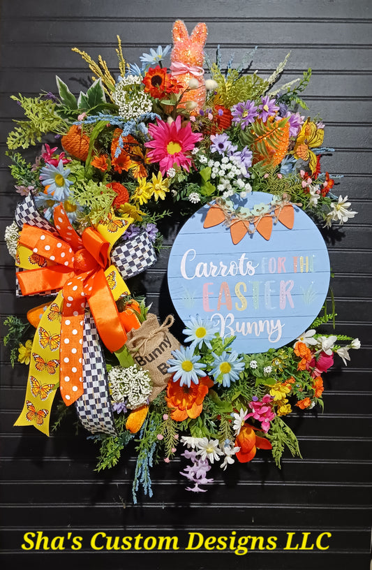 Easter Wreath, Carrots for the Easter Bunny