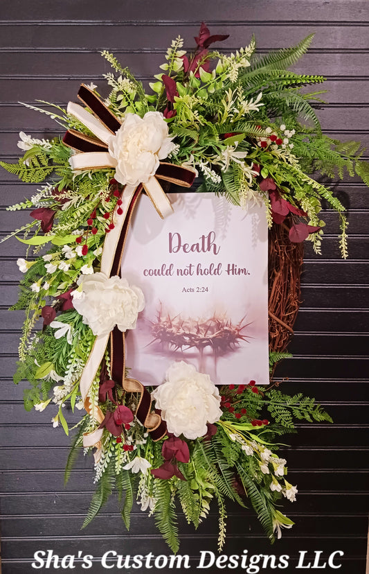 Death Could Not Hold Him Portrait Grapevine; Acts2:24