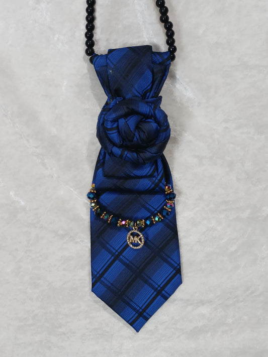 Blue and Black Plaid Custom Necktie