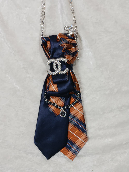 Orange and Blue Plaid Custom Tie