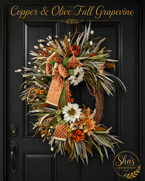 Handmade fall-grapevine-copper-olive by Sha's Custom Designs